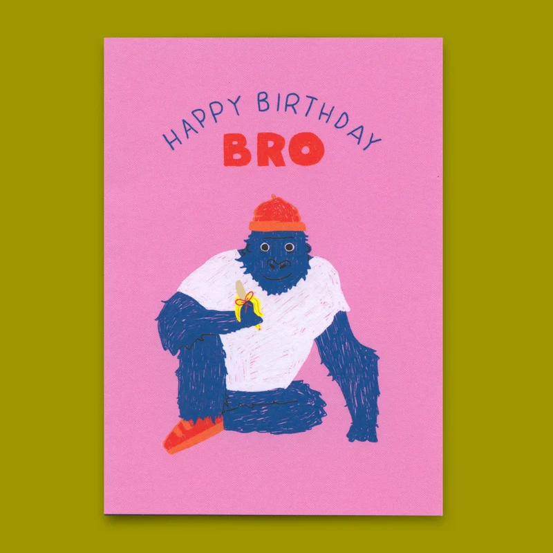 Postkarte "Happy Birthday, Bro" | Coole Karte zum Geburtstag