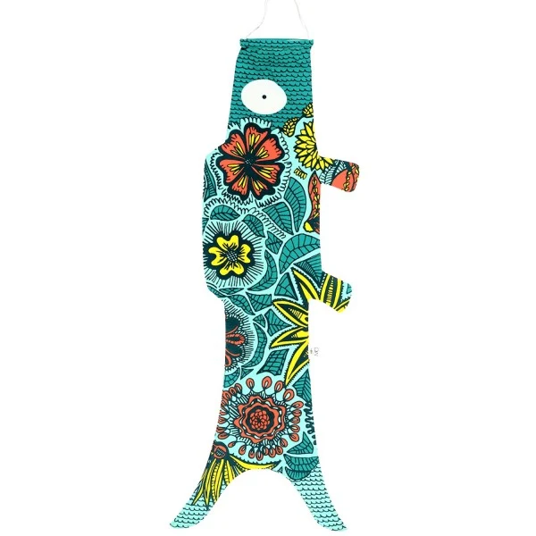 Windfisch „Green Blossom 100cm“ | Florales Design | Madame Mo