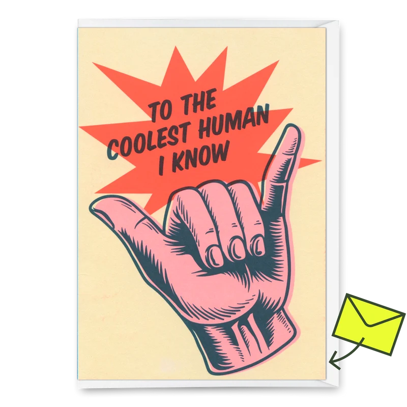 Grußkarte "Coolest human i know" | Coole Klappkarte für jeden Anlass