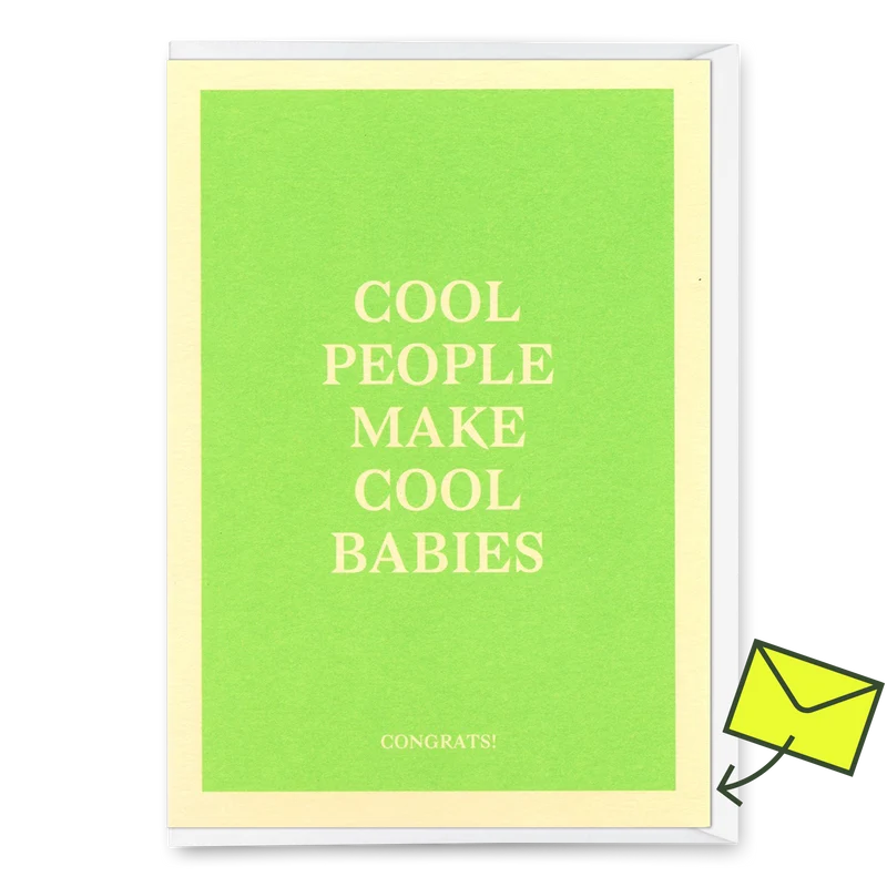 Grußkarte "Cool people make cool babies" | Coole Klappkarte zur Geburt
