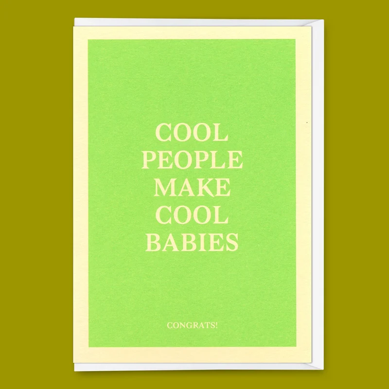 Grußkarte "Cool people make cool babies" | Coole Klappkarte zur Geburt