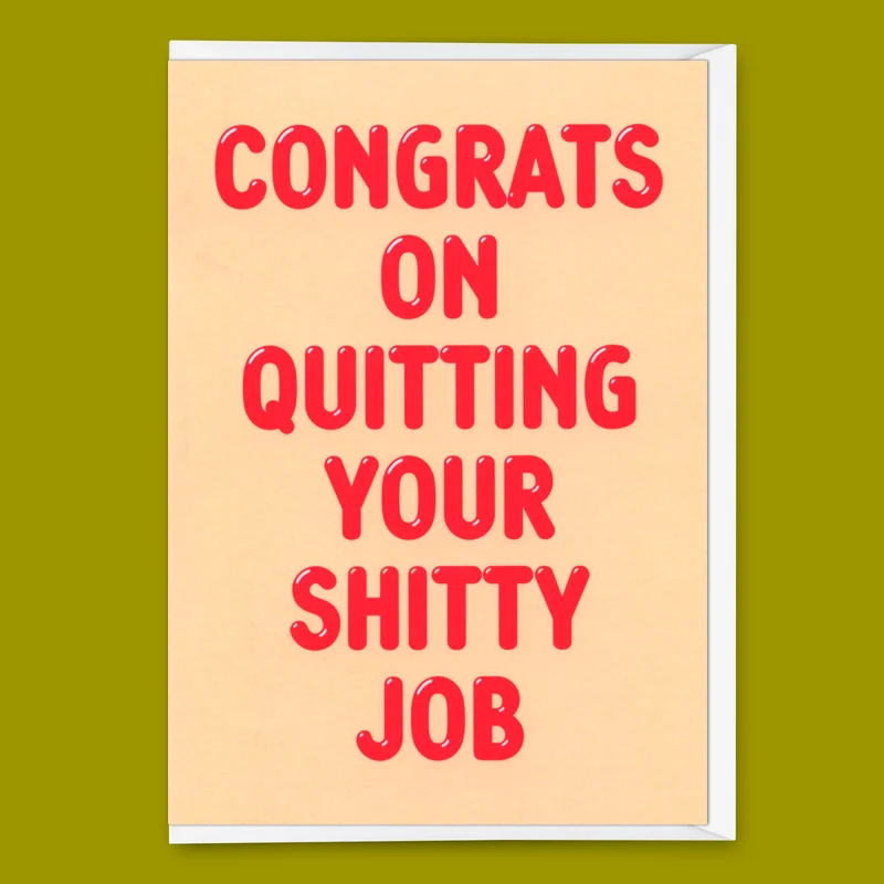 Grußkarte "Congrats on quitting" | Lustige Klappkarte mit Spruch