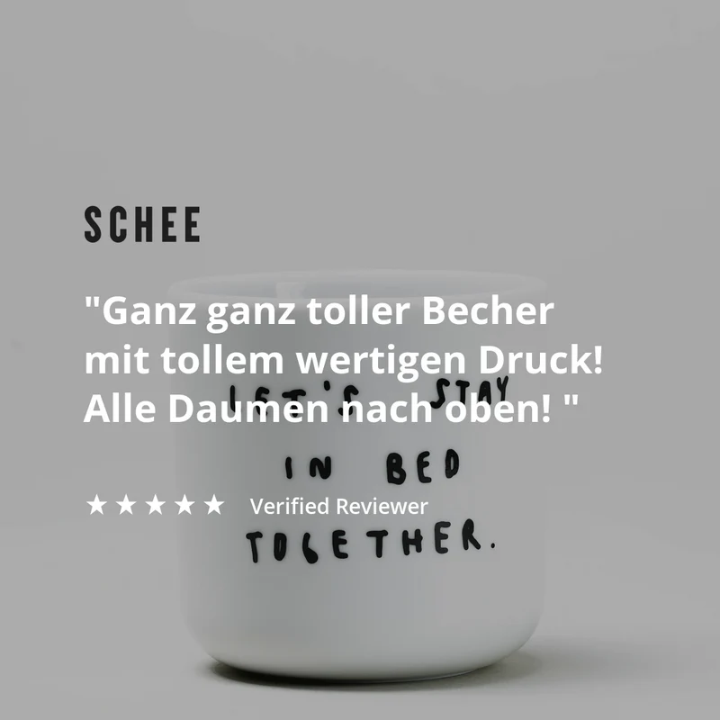 Becher „Let's Stay in Bed Together“ | Gemütlicher Spruch | YAHYA Studio