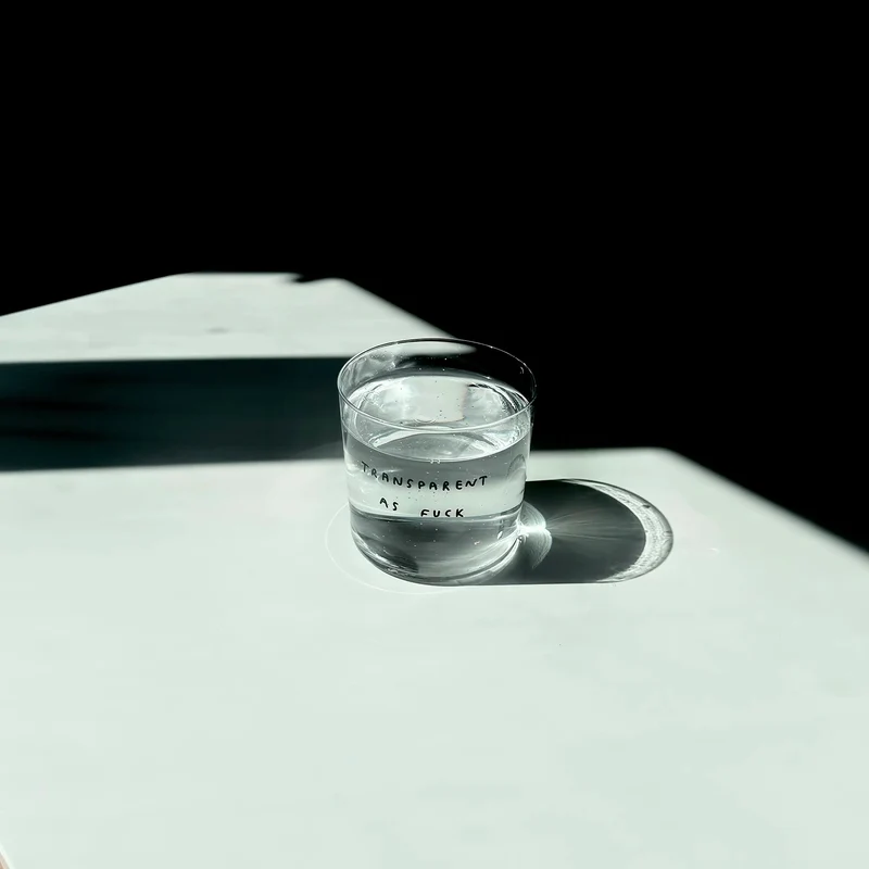 Trinkglas „Transparent as Fuck“ | Ehrliches Statement | YAHYA Studio