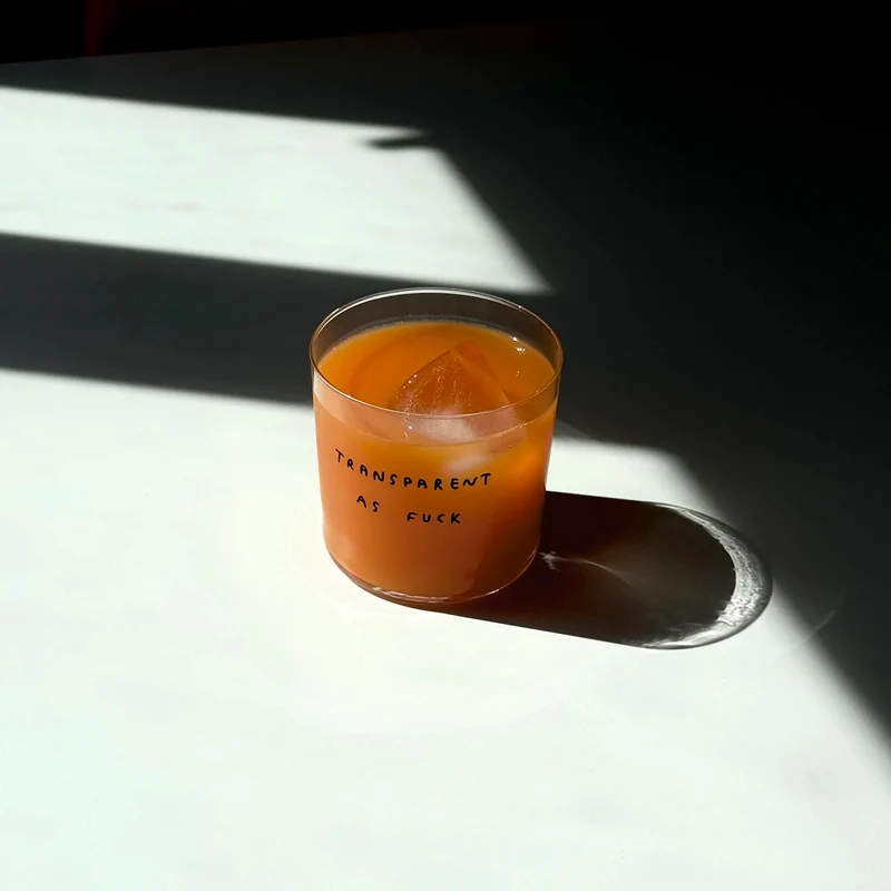 Trinkglas „Transparent as Fuck“ | Ehrliches Statement | YAHYA Studio