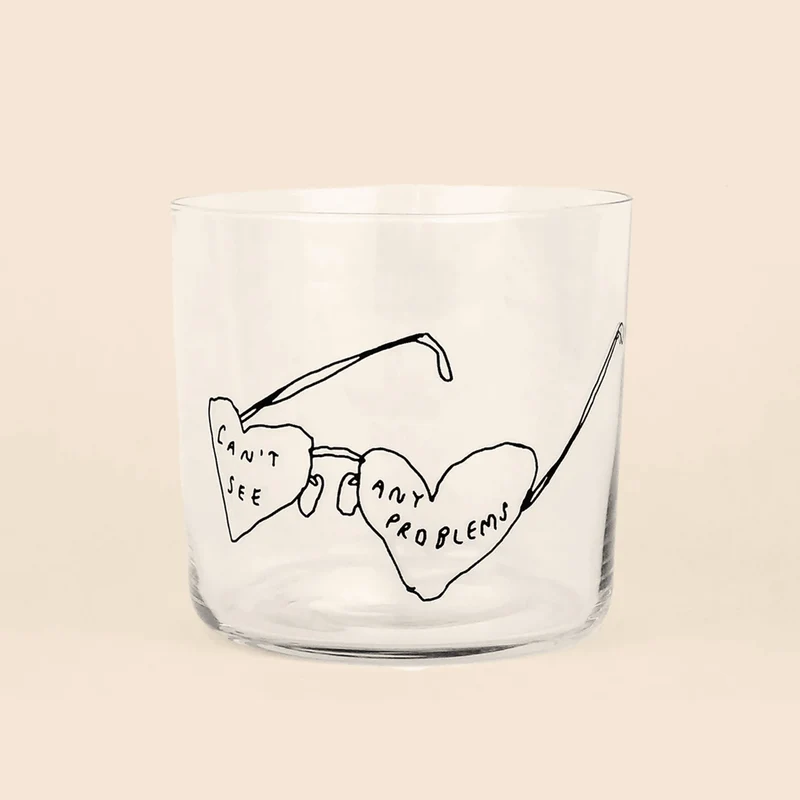 Trinkglas „Can't See Any Problems“ | Witziger Spruch | YAHYA Studio