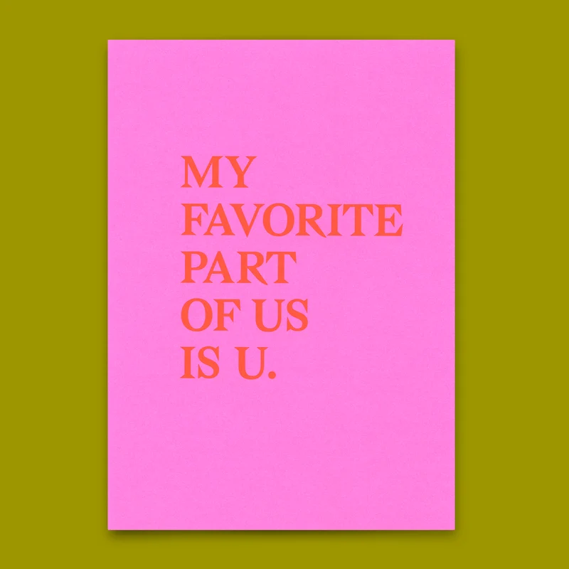 Postkarte "My favorite part" | Schöne Karte mit Spruch für Verliebte