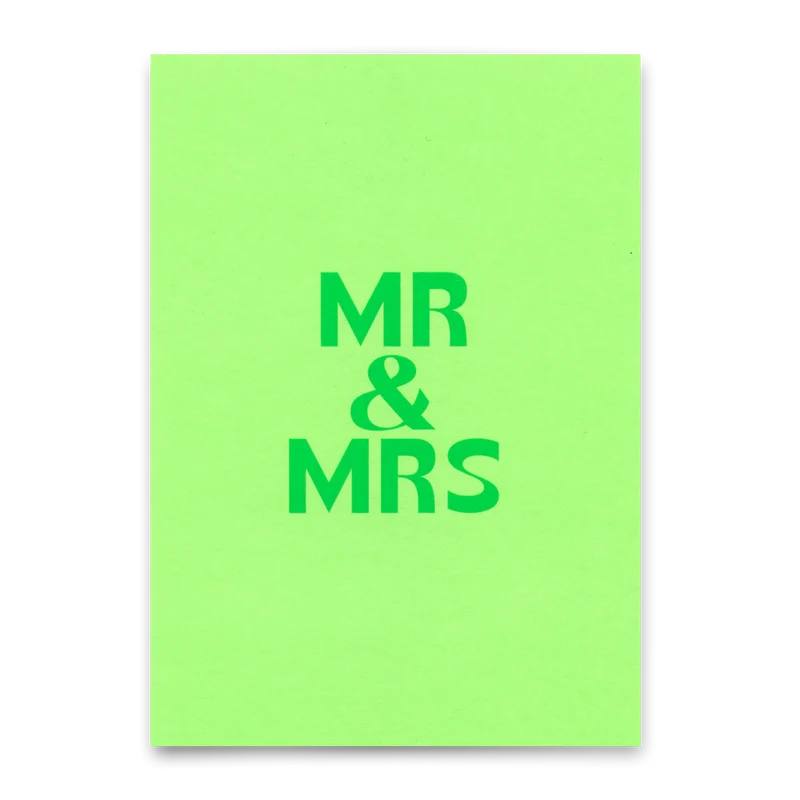 Postkarte "Mr & Mrs Grün" | Schöne Karte zur Hochzeit