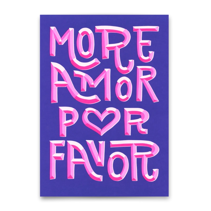 Postkarte "More amor por favor" | Besondere Karte mit Spruch