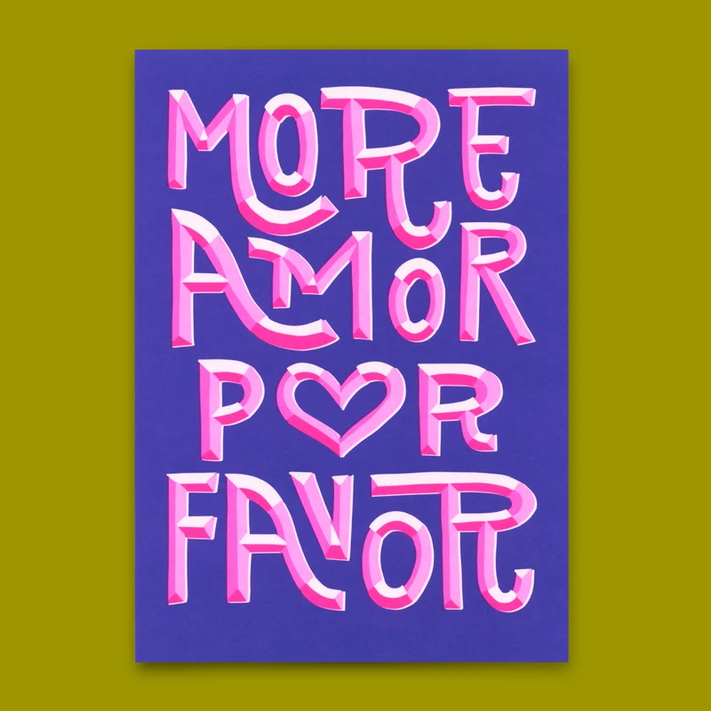 Postkarte "More amor por favor" | Besondere Karte mit Spruch