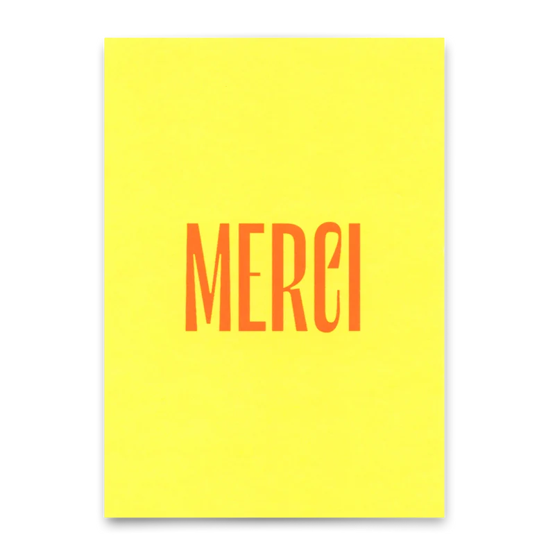 Postkarte "Merci Gelb " | Schöne Karte zum Dankesagen