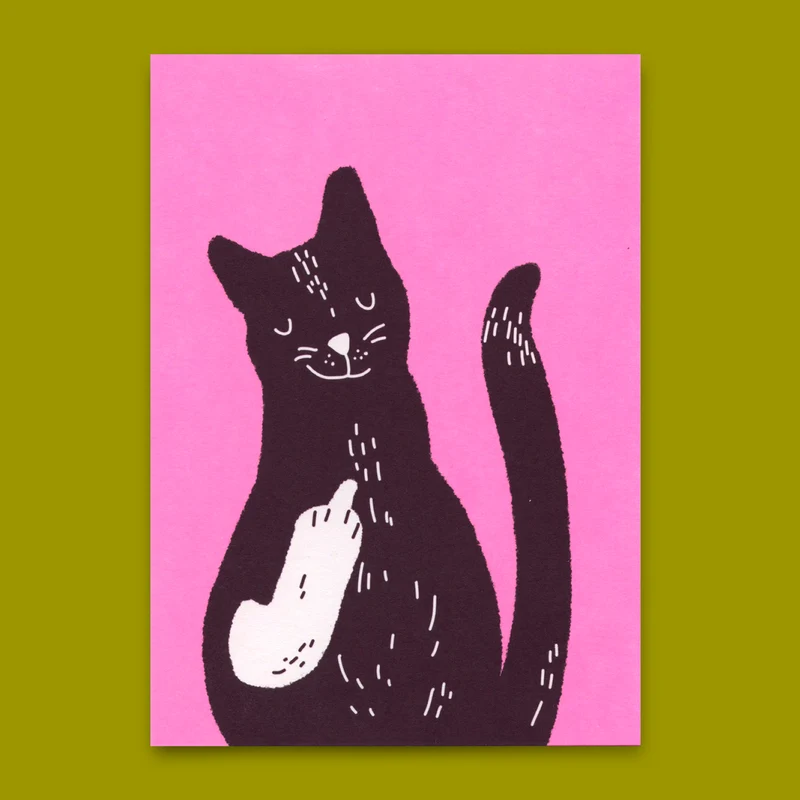 Postkarte "Meow you" | Lustige Karte mit Katzen-Motiv