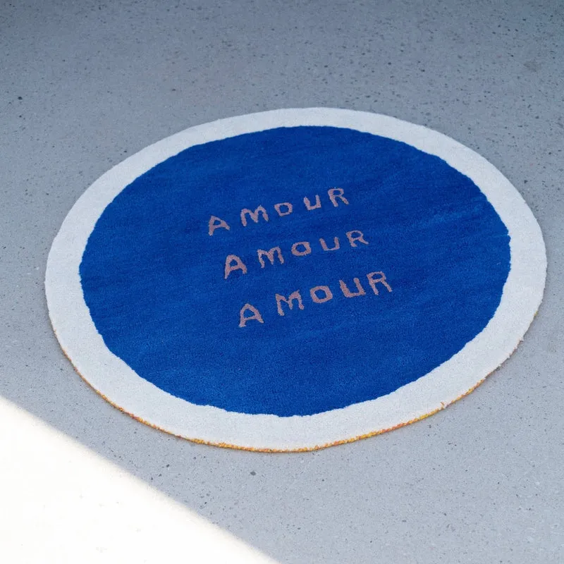 Teppich „Amour Amour Amour 90 cm“ | Rund & voller Liebe | BONGUSTA