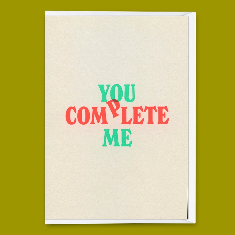 Grußkarte "You complete me." | Besondere Klappkarte für Verliebte