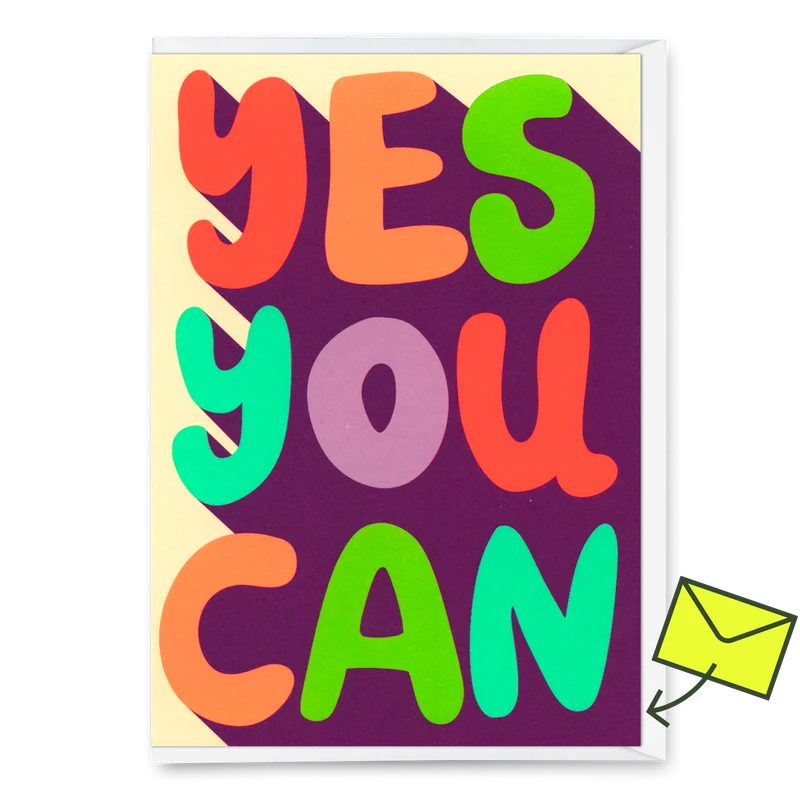 Grußkarte "Yes you can" | Besondere Klappkarte mit Spruch