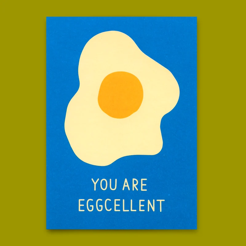 Postkarte "You´re eggcelent" | Ausgefallene Karte mit Spruch