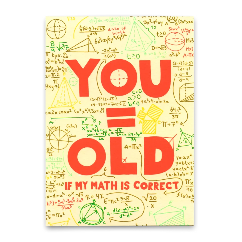 Postkarte "You = Old" | Lustige Karte zum Geburtstag
