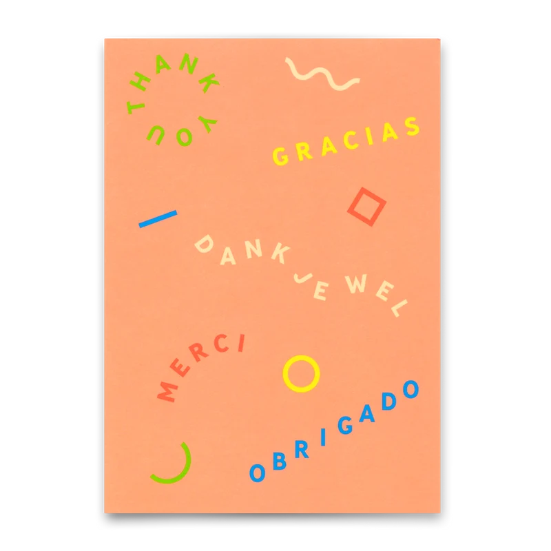 Postkarte "Gracias Merci Danke" | Ausgefallene Karte zum Dankesagen