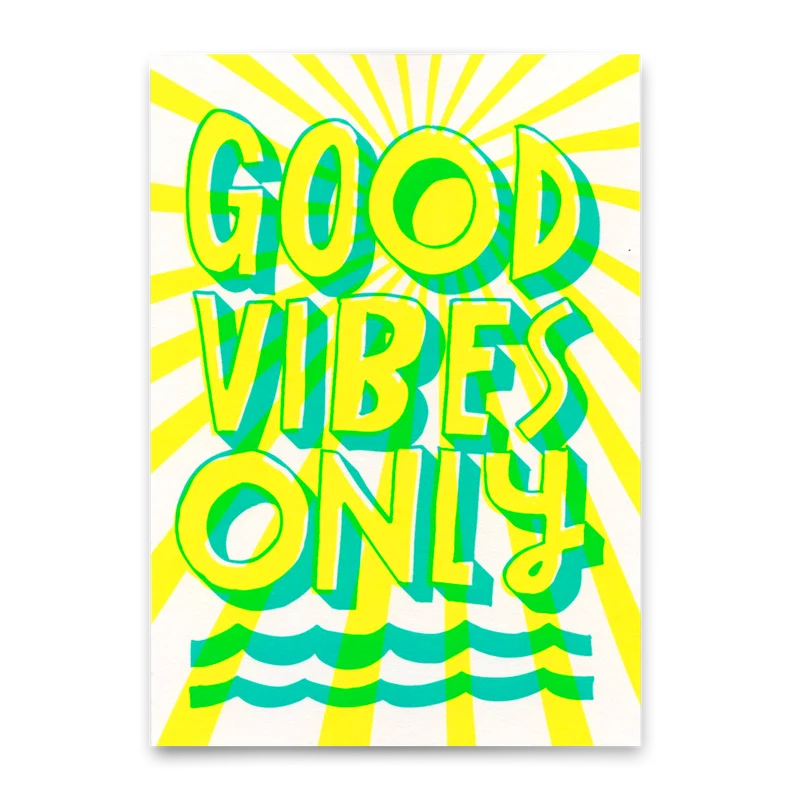 Postkarte "Good vibes only" | Coole Karte mit Spruch
