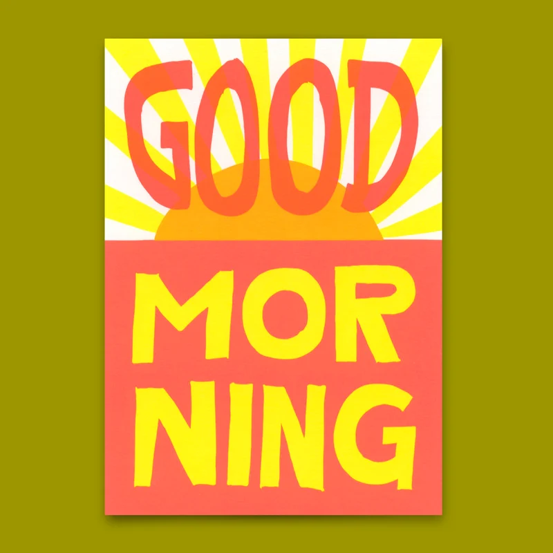Postkarte "Good morning" | Schöne Karte mit Spruch