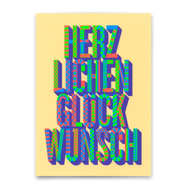 Postkarte "Glückwunsch Pattern" | Ausgefallene Karte für jeden Anlass