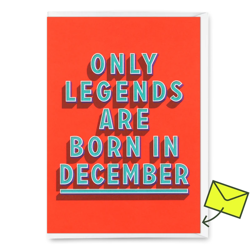 Grußkarte "Legends December" | Coole Klappkarte mit Spruch zum Geburtstag