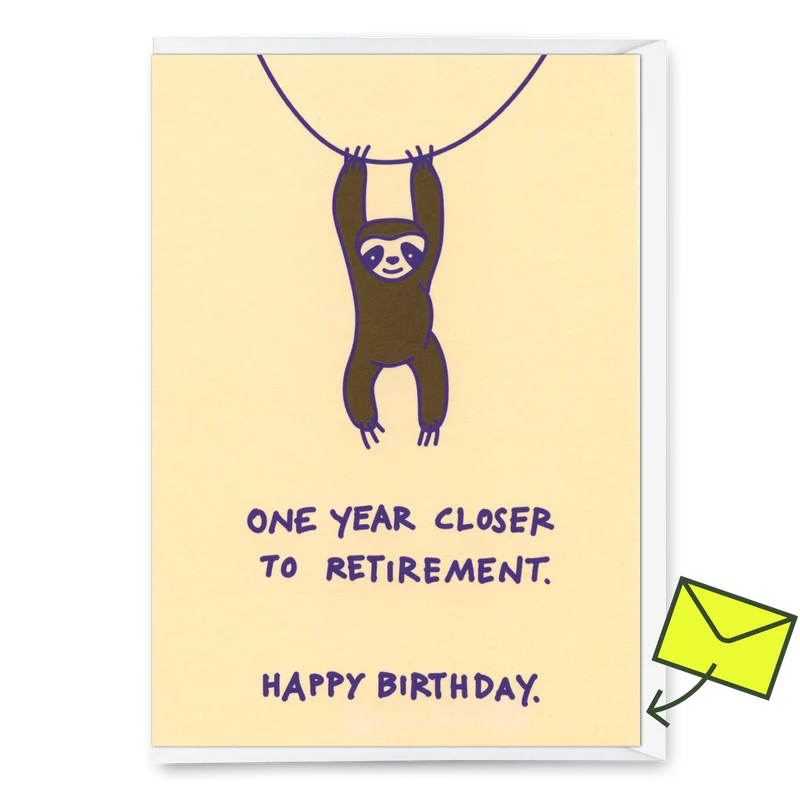 Grußkarte "Closer to retirement" | Lustige Klappkarte zum Geburtstag
