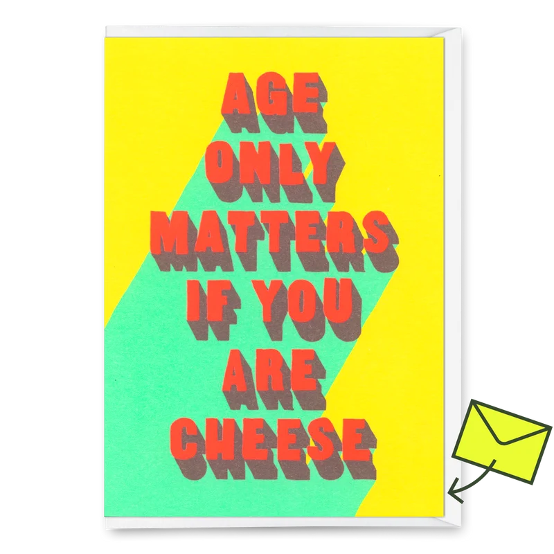Grußkarte "Cheese" | Lustige Klappkarte mit Spruch zum Geburtstag