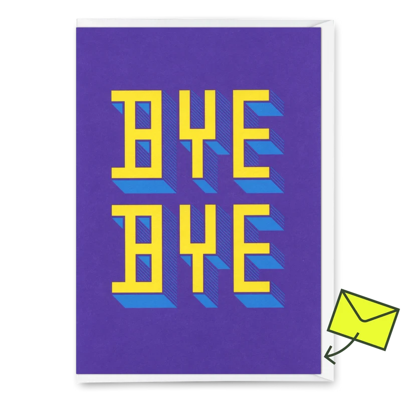 Grußkarte "Bye Bye" | Coole Klappkarte zum Abschied