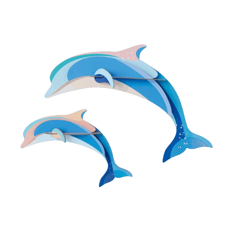 Wanddeko studio ROOF “Dolphin Couple” | Verspielte Delfin-Deko aus Karton