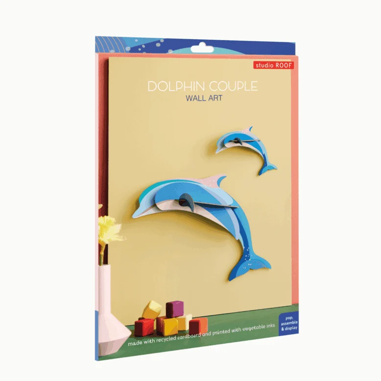 Wanddeko studio ROOF “Dolphin Couple” | Verspielte Delfin-Deko aus Karton