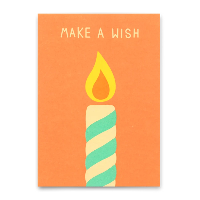 Postkarte "Make a wish (Candle)" | Ausgefallene Karte zum Geburtstag