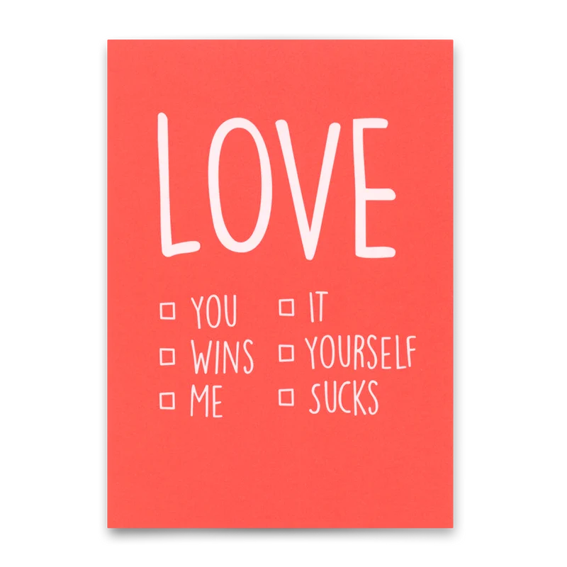 Postkarte "Love you/me" | Besondere Karte für jeden Anlass