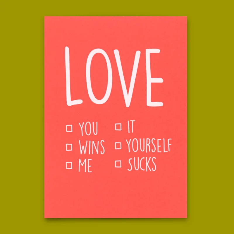 Postkarte "Love you/me" | Besondere Karte für jeden Anlass