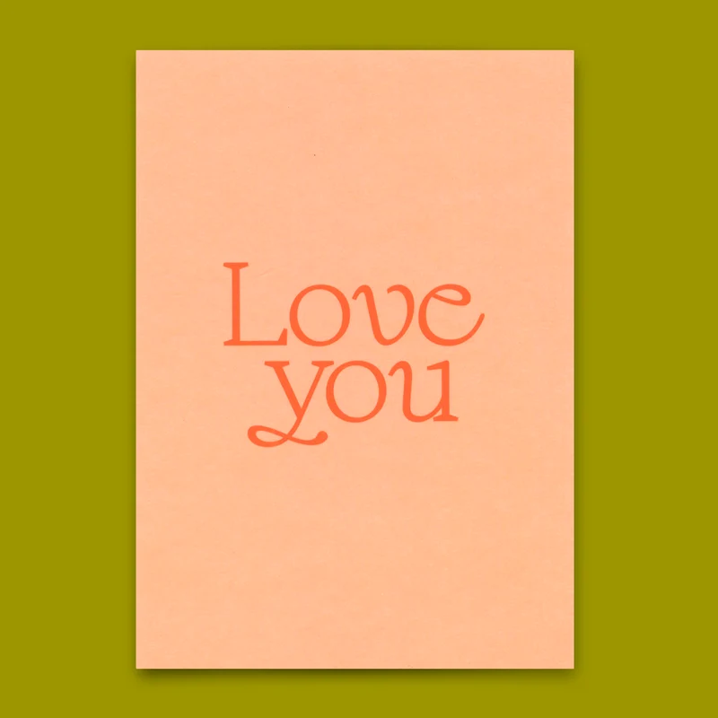 Postkarte "Love you Rosa" | Schöne Karte für Verliebte