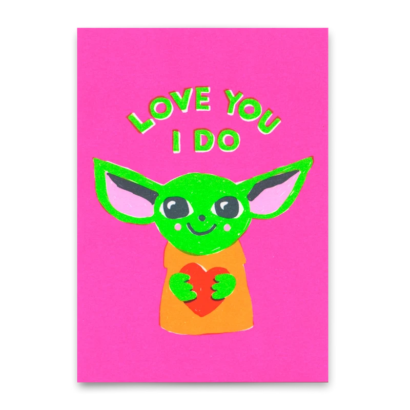 Postkarte "Love you I do" | Lustige Karte mit Spruch für Verliebte