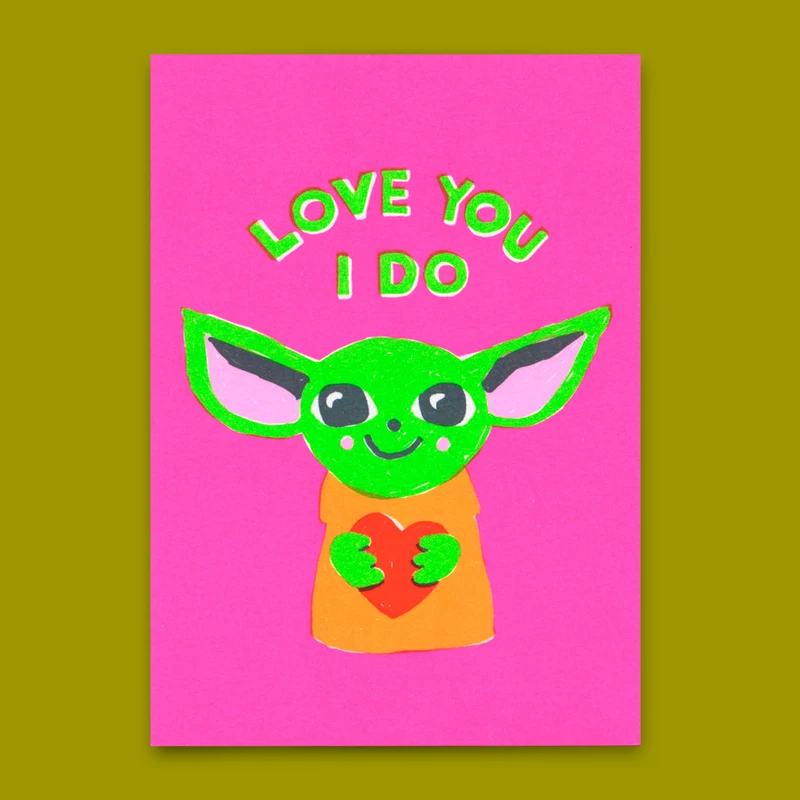 Postkarte "Love you I do" | Lustige Karte mit Spruch für Verliebte