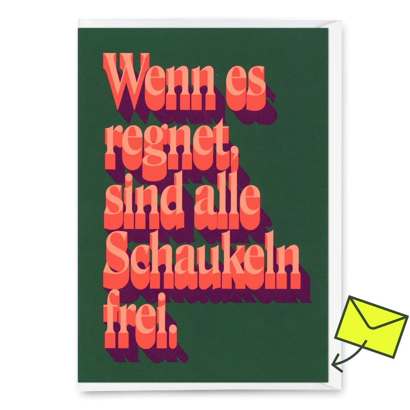 Grußkarte "Wenn es regnet" | Besondere Klappkarte mit Spruch