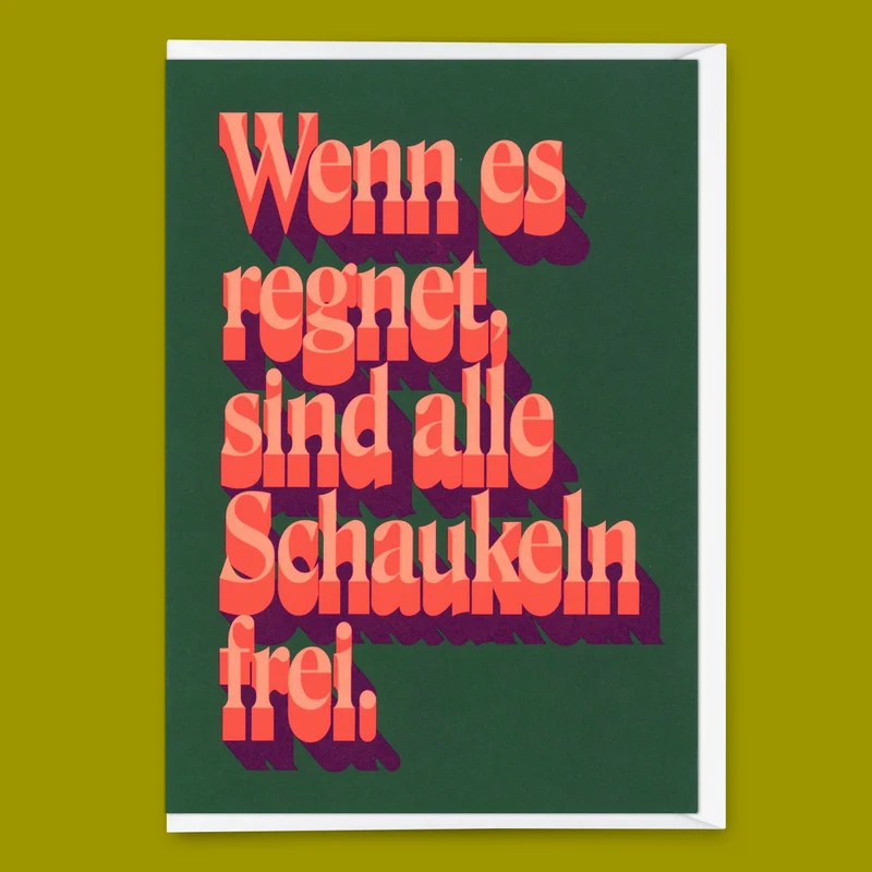 Grußkarte "Wenn es regnet" | Besondere Klappkarte mit Spruch