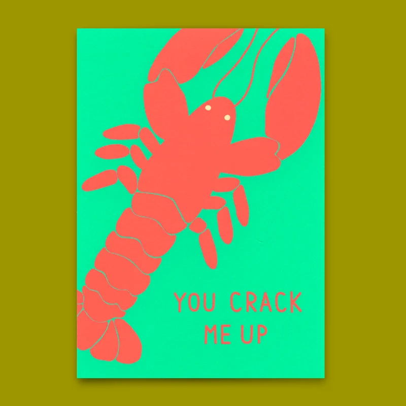 Postkarte "You crack me up" | Ausgefallene Karte mit Spruch