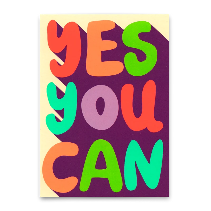 Postkarte "Yes you can" | Besondere Karte mit Spruch