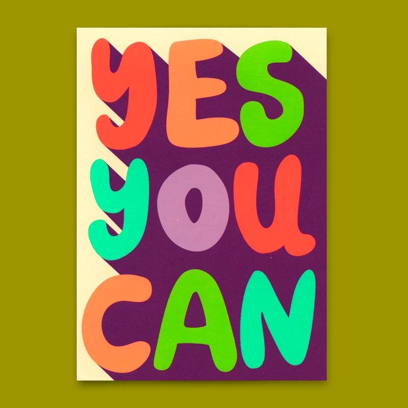 Postkarte "Yes you can" | Besondere Karte mit Spruch