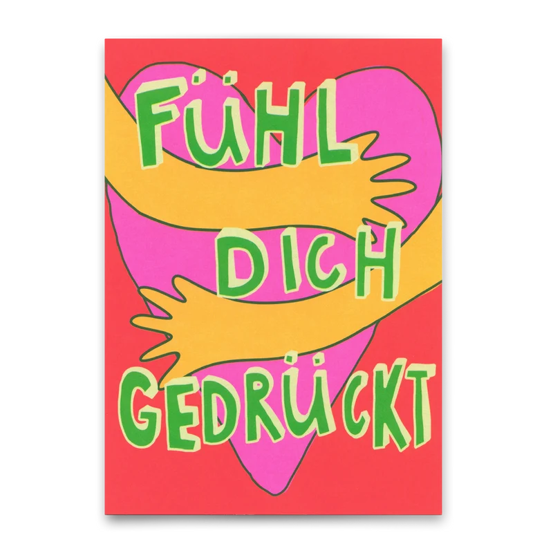 Postkarte "Fühl dich gedrückt" | Besondere Karte für jeden Anlass
