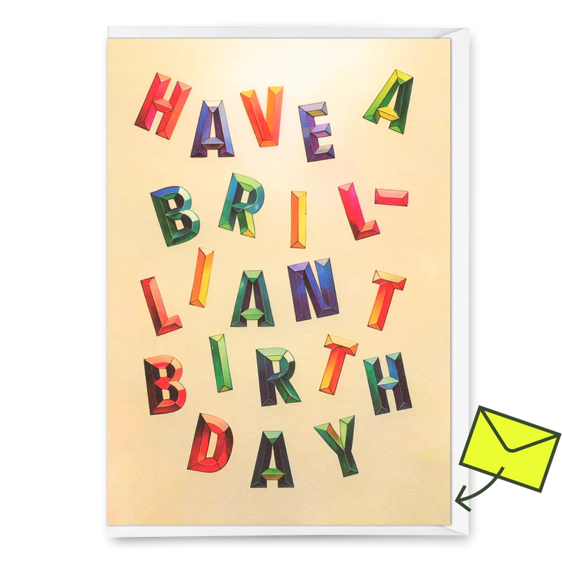 Grußkarte "Brilliant birthday" | Ausgefallene Klappkarte zum Geburtstag