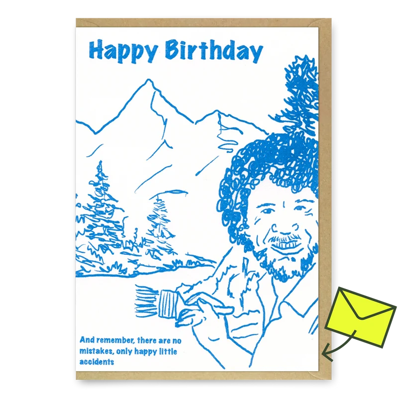 Grußkarte "Bob Ross" | Lustige Geburtstagskarte | Superjuju