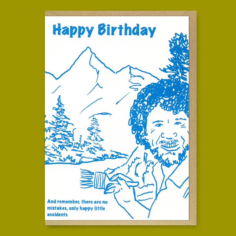 Grußkarte "Bob Ross" | Lustige Geburtstagskarte | Superjuju