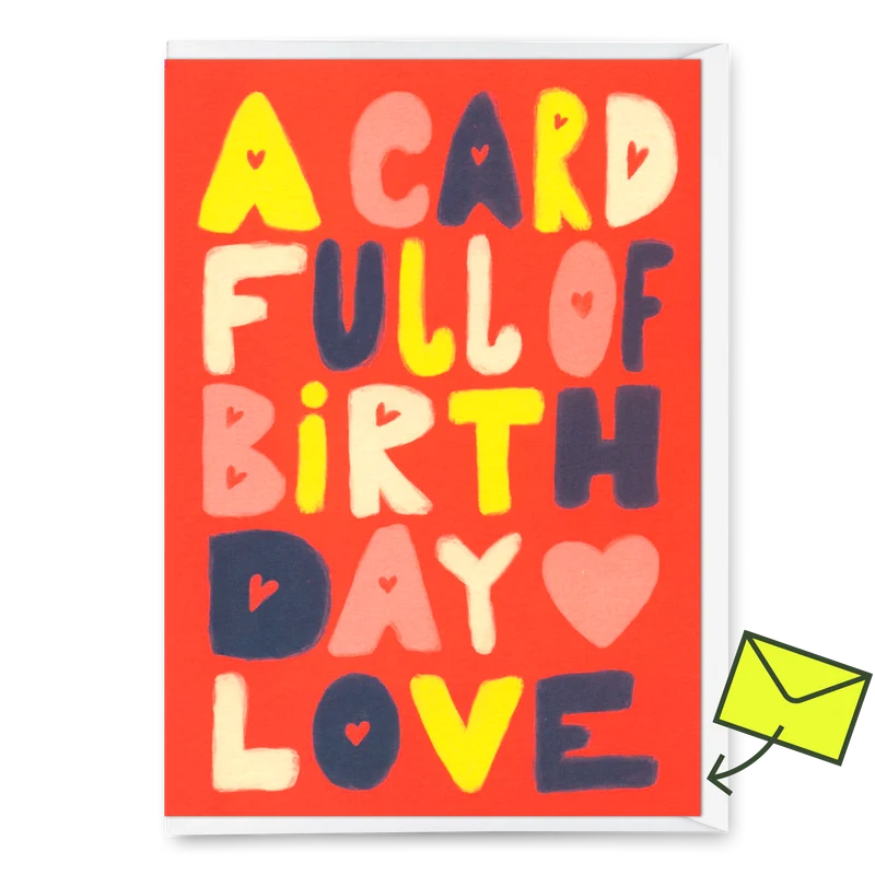Grußkarte "Birthday love" | Schöne Klappkarte mit Spruch zum Geburtstag