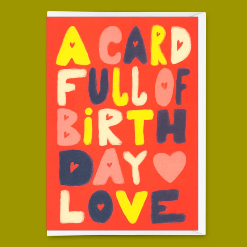 Grußkarte "Birthday love" | Schöne Klappkarte mit Spruch zum Geburtstag