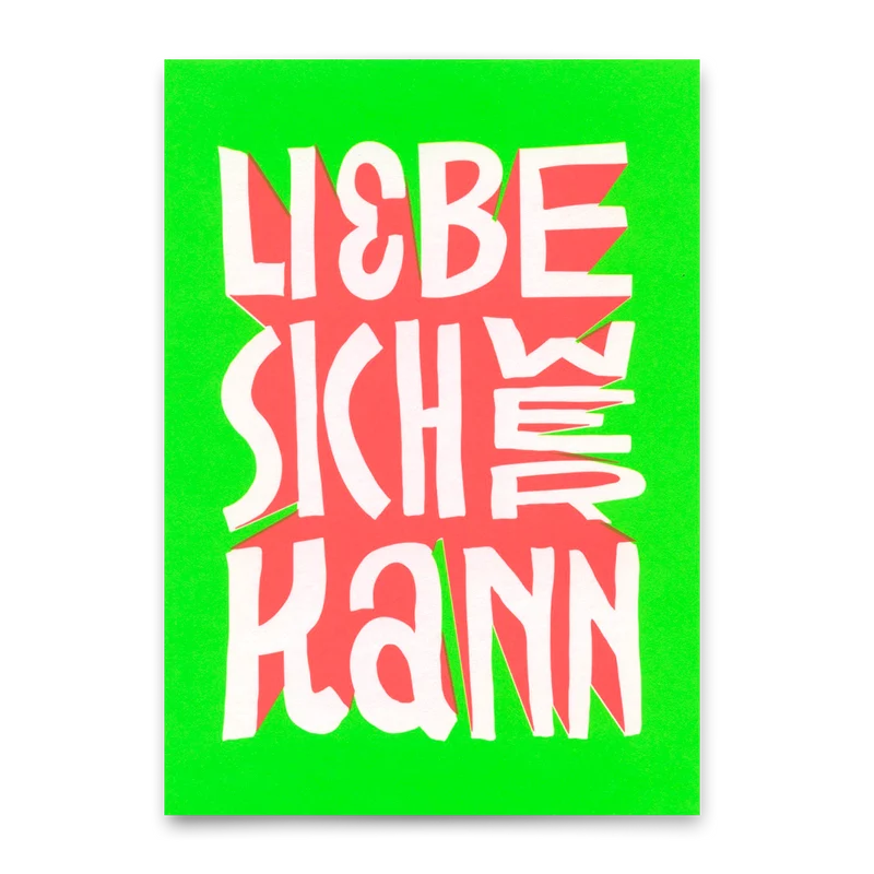 Postkarte "Liebe sich wer kann" | Schöne Karte mit Spruch