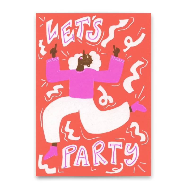 Postkarte "Let's Party" | Coole Karte für jeden Anlass